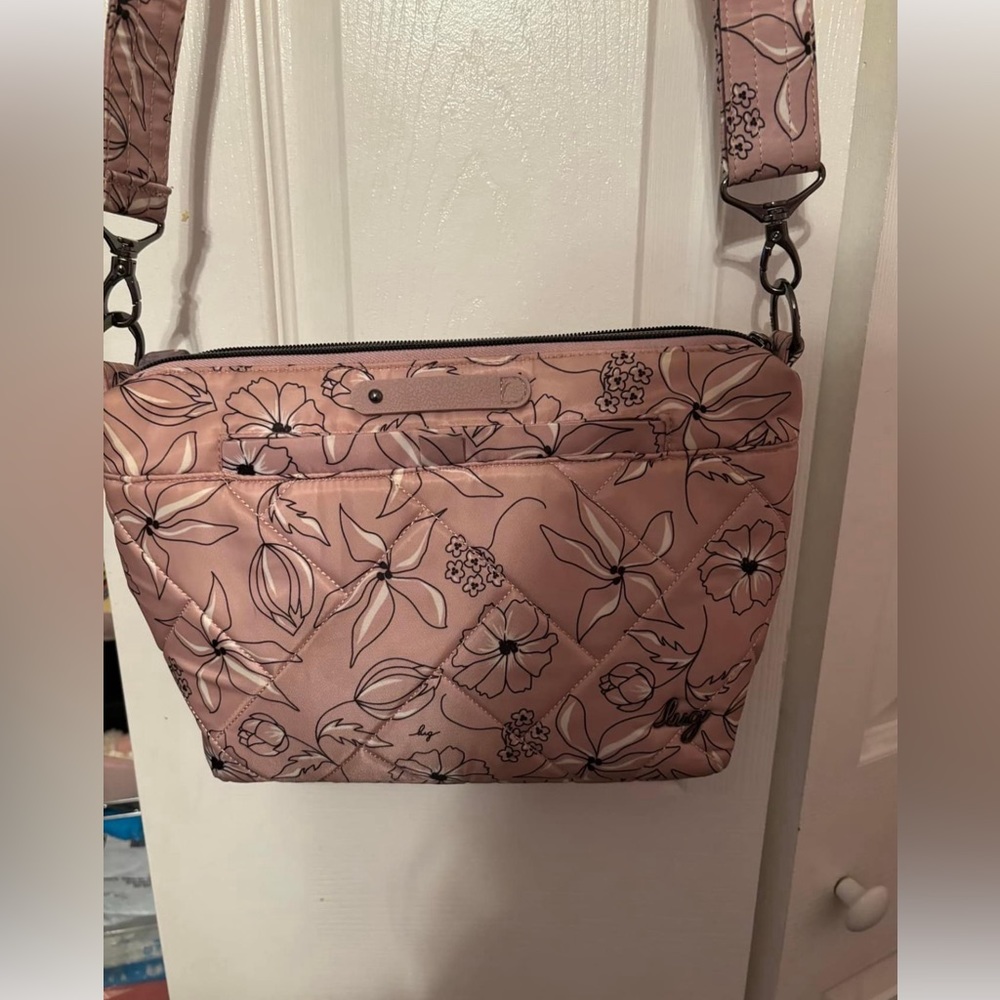 LUG Flare 2 Crossbody / Shoulder Bag - Sketch Floral  Blush. One strap